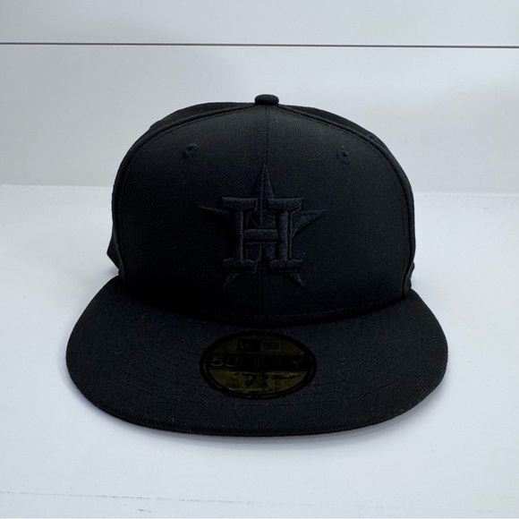 NWT New Black Era Men's Houston Astros Basic Fitted 59FIFTY Cap 7 5/8 - Picture 2 of 9